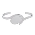Wave Bangle with 18x25mm Pad for Cabochon Silver Plated