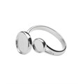 Ring with 6mm and 10mm Cup for Cabochons Sterling Silver