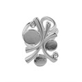 Adjustable Ring with Facet Glass - 10mm & 8mm Flat Pads for Cabochons Silver Plated