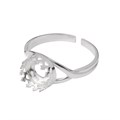 Gallery Wire Adjustable Ring fits 8mm Cabochon Sterling Silver