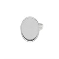 Ring with Split Shank and 18x13mm Heavy Plain Edge Cup for Cabochon Sterling Silver (STS)