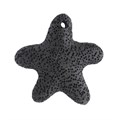 50mm Lava Rock Starfish Pendant - Black