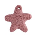 50mm Lava Rock Starfish Pendant - Pink