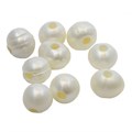8.5-9.5mm Potato Pearl Bead Side Drilled 2.2mm Hole White