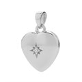 Heart Locket with CZ Pendant Sterling Silver